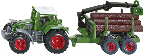 Traktor z leśną przyczepą metalowy SIKU Trefl