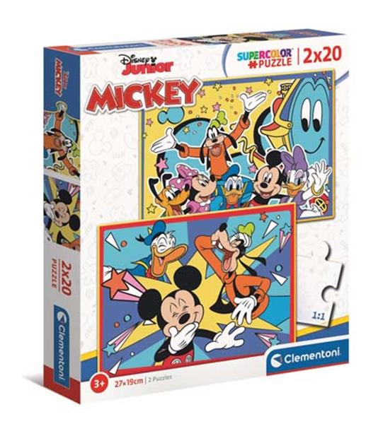 Puzzle 2x20 elementów Mickey +3 Clementon