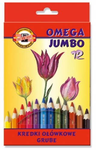 Kredki ołówkowe jumbo 12 kolorów Omega  Koh-i-Noor