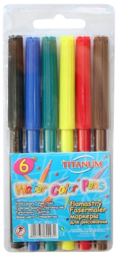 Flamastry 6 kolorów Titanum