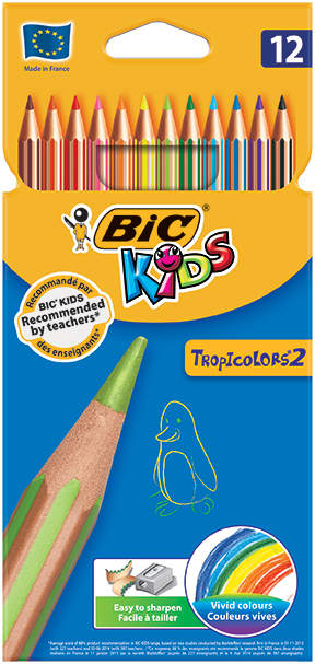 Kredki ołówkowe 12 kolorów Tropicolors2 BIC
