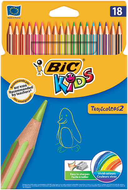 Kredki ołówkowe 18 kolorów Tropicolors2 BIC