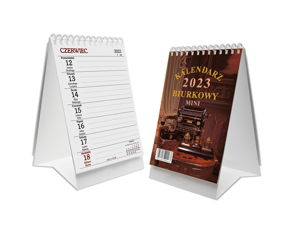 Kalendarz biurkowy tygodniowy stojący pionowy 2023 8x16cm Sapt