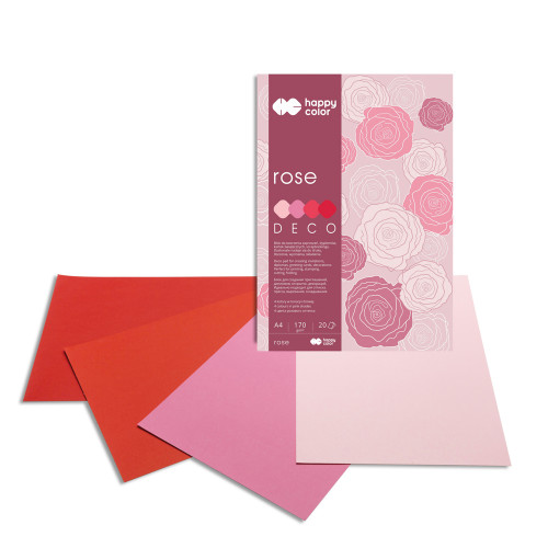 Blok techniczny kolorowy Deco Rose A4/20 kartek 170g Happy Color