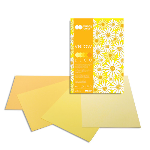 Blok techniczny kolorowy Deco Yellow A4/20 kartek 170g Happy Color