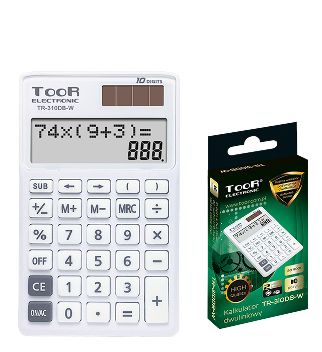Kalkulator dwuliniowy 10 pozycji TR-310DB Toor