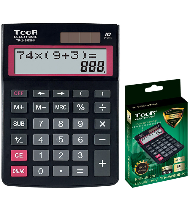 Kalkulator dwuliniowy 10 pozycji R-2429DB Toor