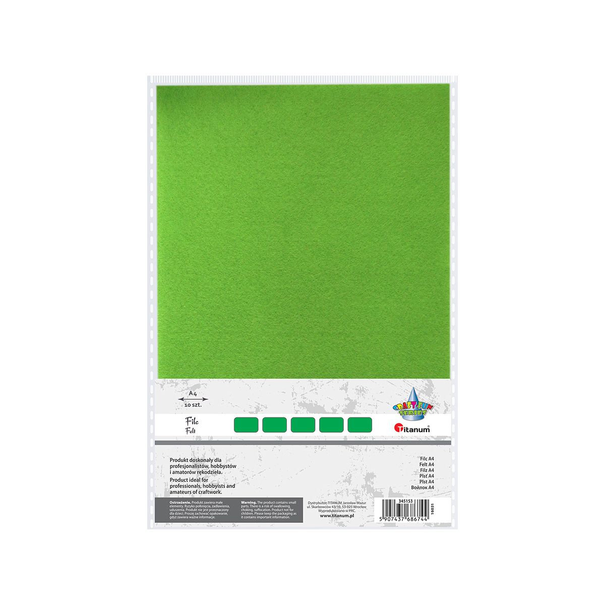 Filc A4/10ark. 200g jasny zielony Titanum 