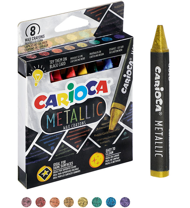 Kredki świecowe metaliczne 8 kolorów Carioca 