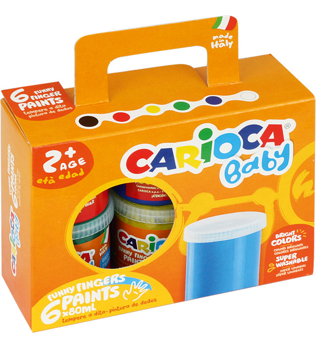 Farby do malowania palcami 6 kolorów 50ml Carioca