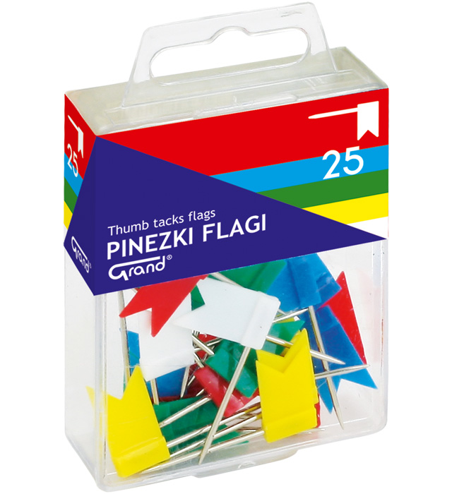 Pinezki flaga kolorowe 25szt. Grand