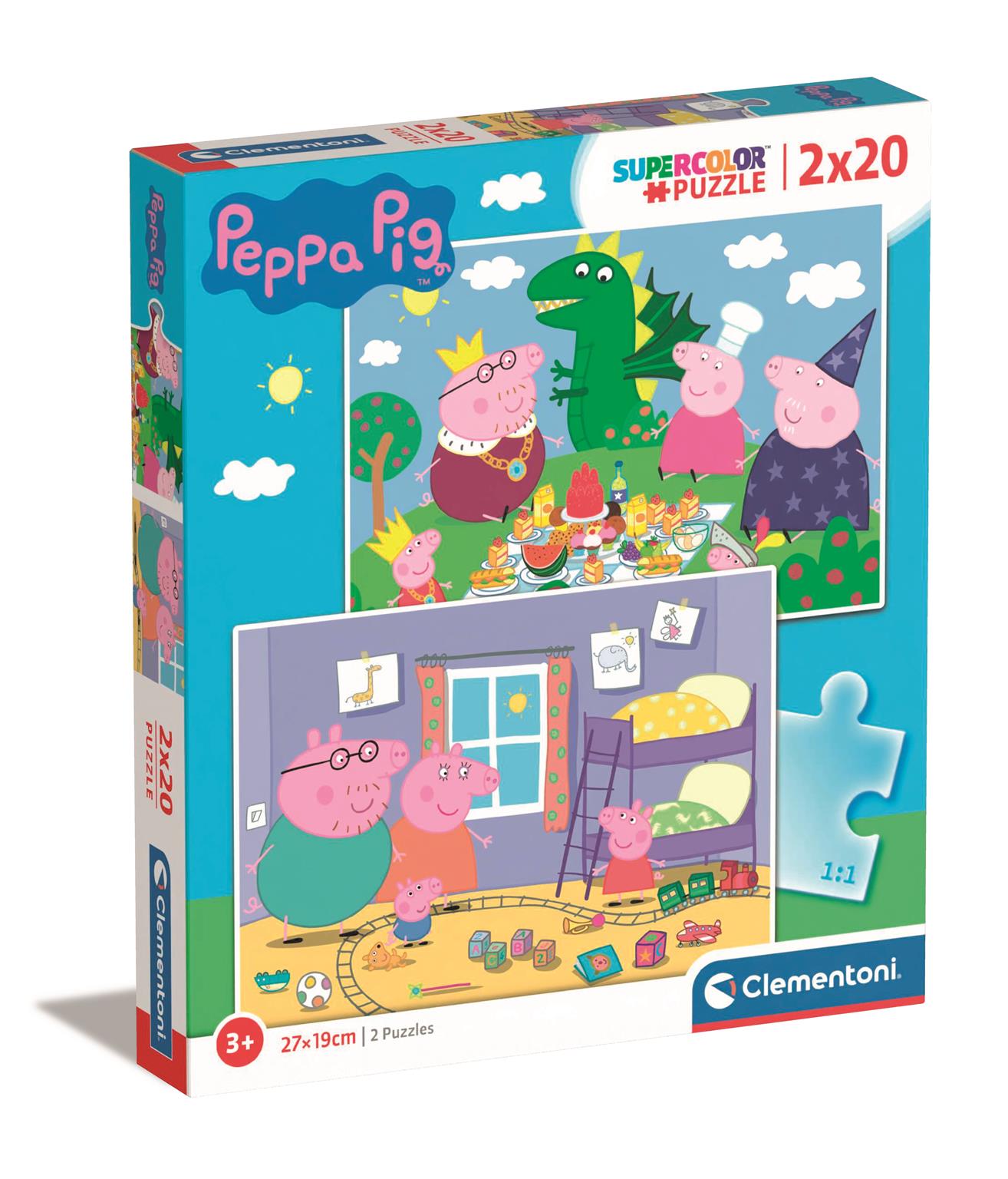 Puzzle 2x20 elementów Peppa +3 Clementoni