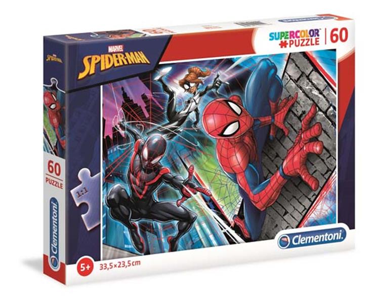 Puzzle 60 elementów Super Color Spider Man +5 Clementoni