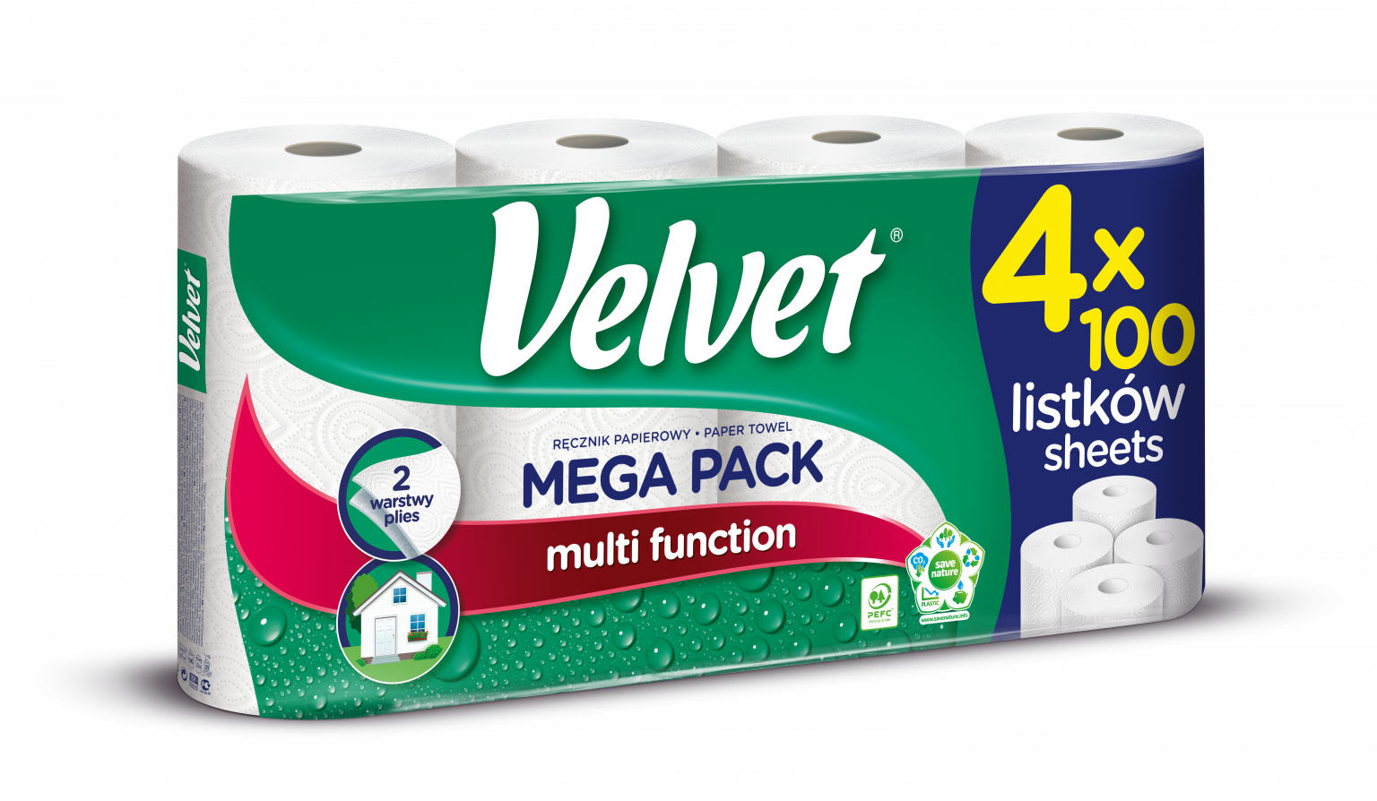 Ręcznik papierowy 2W Mega pack 4szt. Velvet 