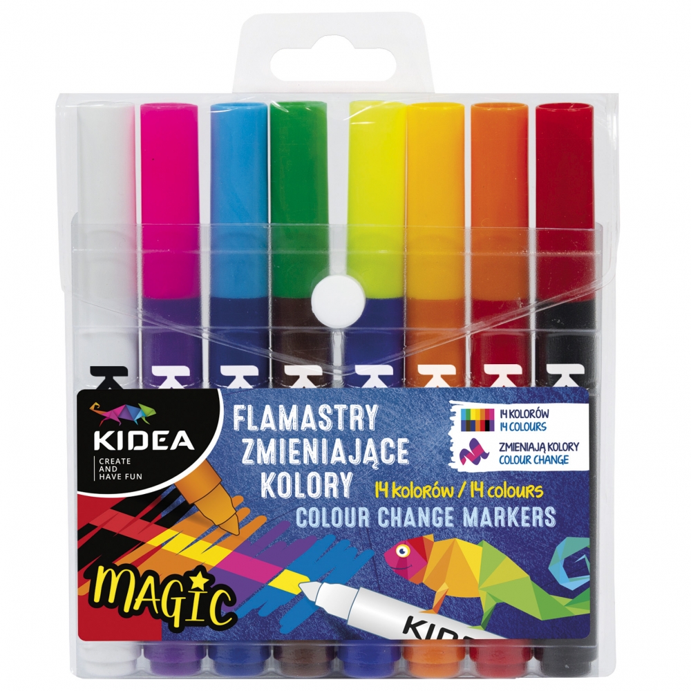 Flamastry magiczne 7 kolorów +1 magic Kidea