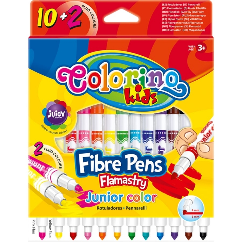 Flamastry stożkowe 12 kolorów Colorino Kids