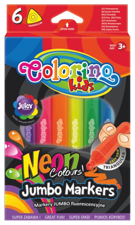 Flamastry neonowe 6 kolorów Colorino Kids
