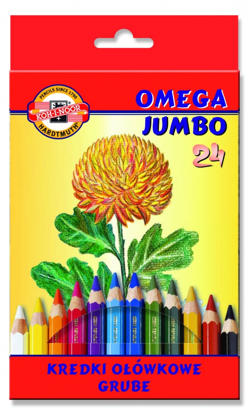 Kredki ołówkowe jumbo 24 kolory Omega Koh-i-Noor
