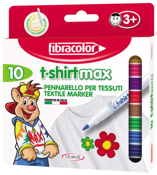 Flamastry do tkanin T-Shirt 10 kolorów Fibracolor 