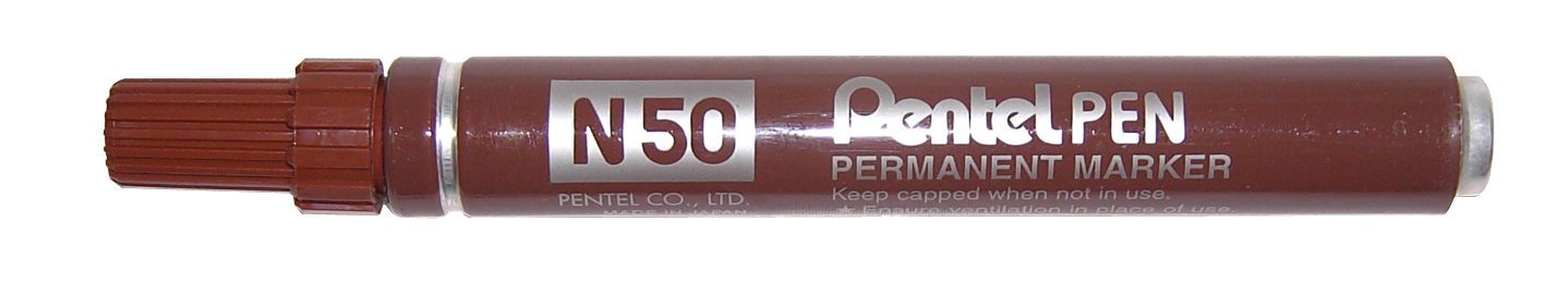Marker permanentny N50 Pentel 12szt. okrągły brązowy
