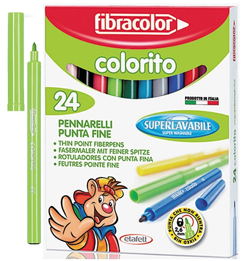 Flamastry 24 kolory Colorito Fibracolor