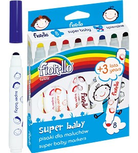 Flamastry dla maluchów 8 kolorów Super Baby GR-F165 Fiorello