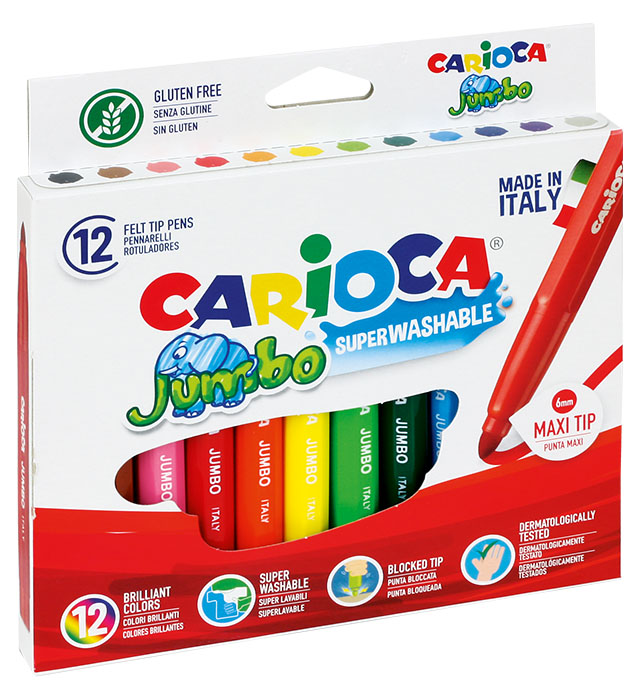 Flamastry jumbo 12 kolorów Carioca