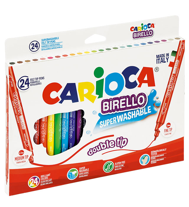 Flamastry dwustronne 24 kolory Birello Carioca