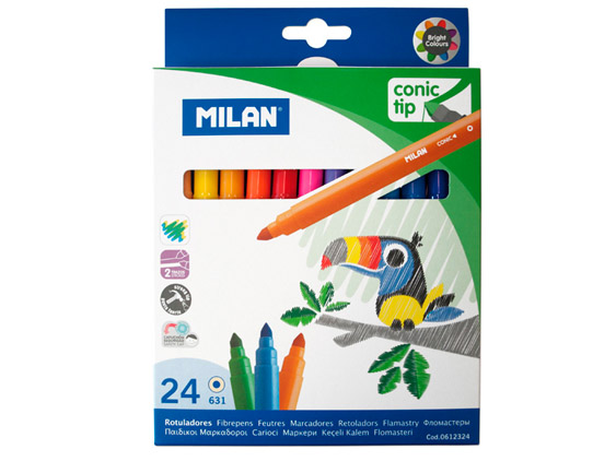 Flamastry stożkowe 24 kolory Milan
