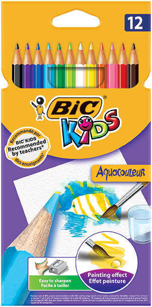 Kredki akwarelowe 12 kolorów Aquacouleur Kids BIC