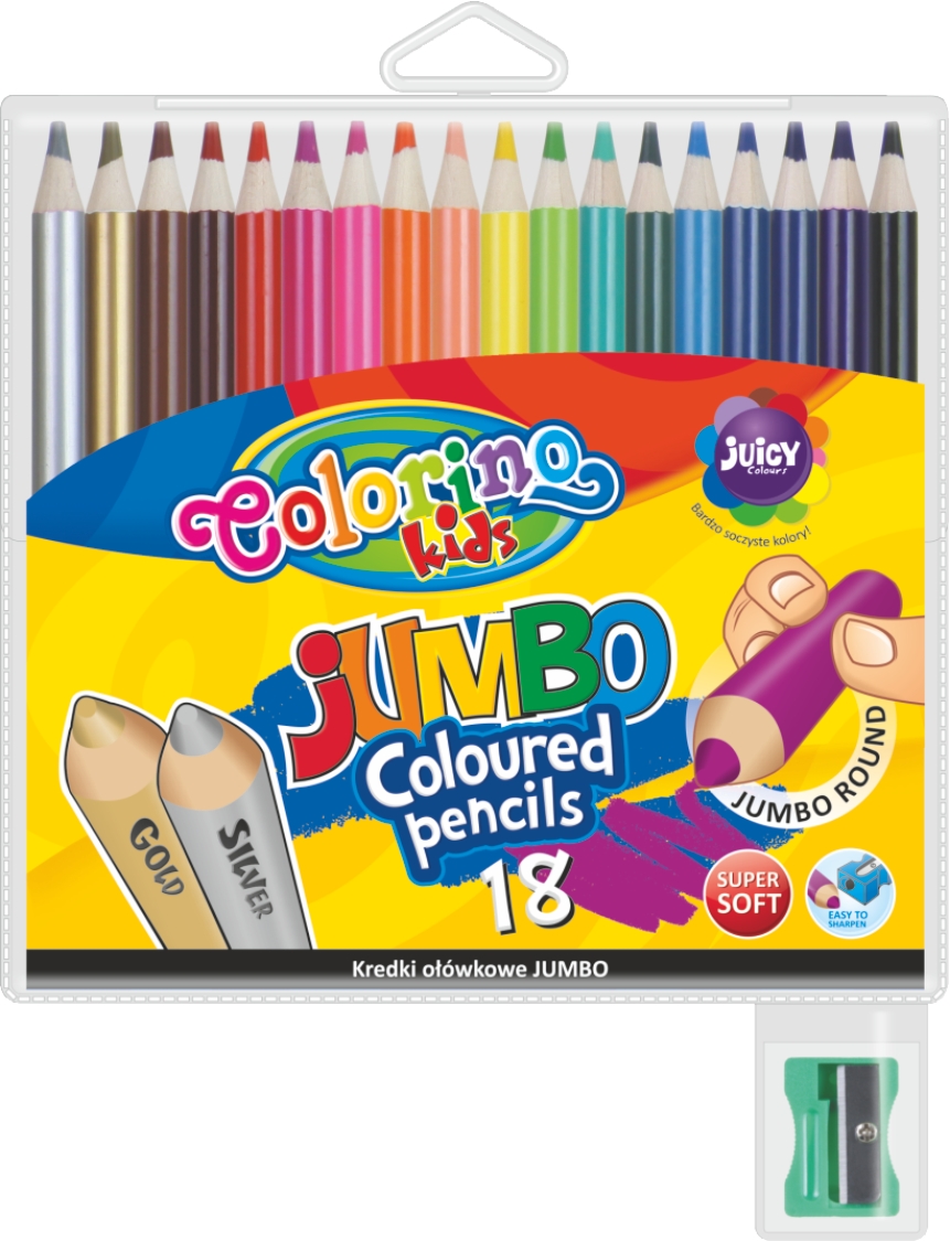 Kredki ołówkowe jumbo 18 kolorów Colorino