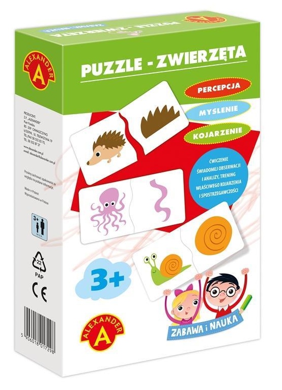 Puzzle Zwierzęta Zabawa i Nauka +3 Alexander