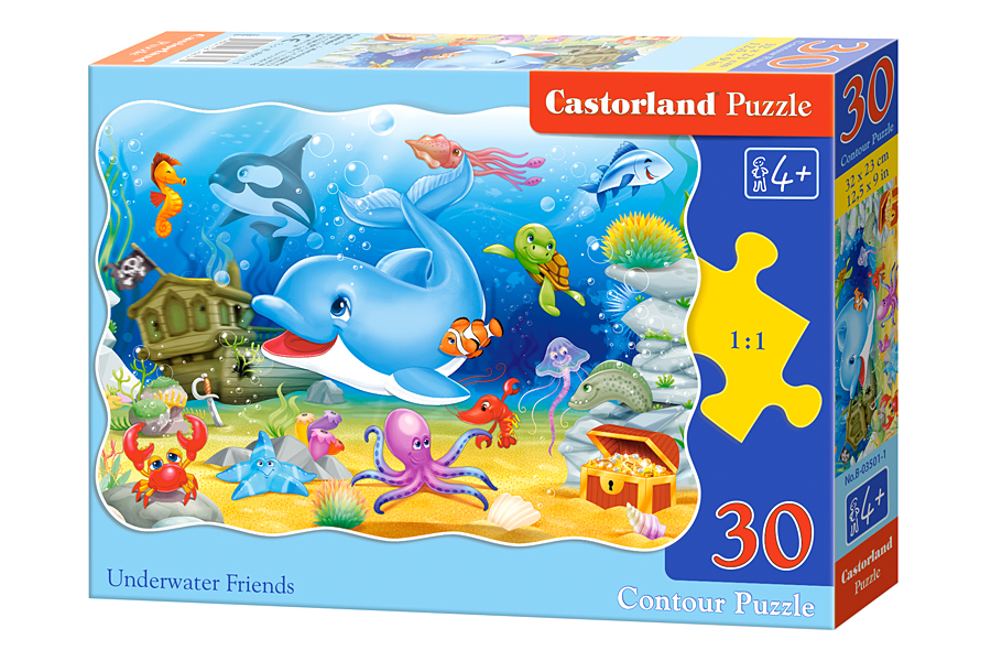  Puzzle 30 elementów podwodni przyjaciele +4 Castorland