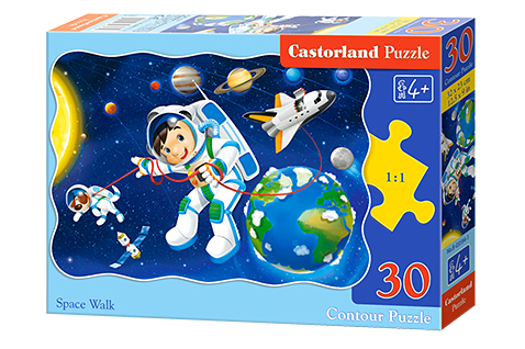  Puzzle 30 elementów spacer w kosmosie +4 Castorland 