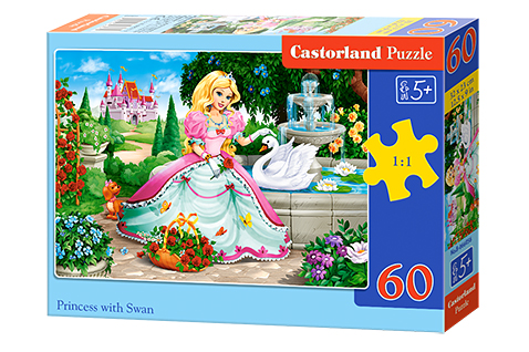  Puzzle 60 elementów Księżniczka z łabędziem +5 Castorland