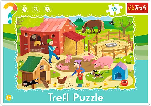 Puzzle ramkowe 15 elementów Farma +3 Trefl