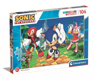 Puzzle 104 elementy Super Color Sonic +6 Clementoni
