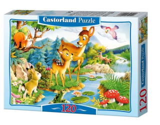 Puzzle 120 elementów leśne zwierzęta +6 Castorland