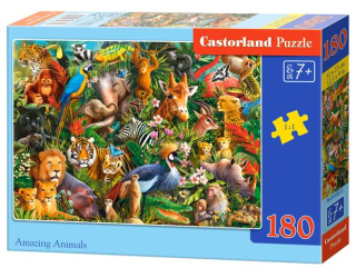 Puzzle 180 elementów zwierzęta +7 Castorland