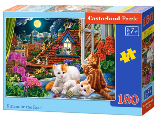 Puzzle 180 elementów koty +7 Castorland