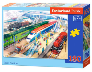 Puzzle 180 elementów stacja kolejowa +7 Castorland
