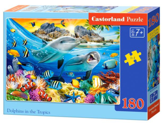 Puzzle 180 elementów delfiny +7 Castorland