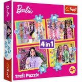  Puzzle 4w1 35/48/54/70 elementów Barbie +4 Trefl