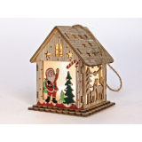 Lampion świąteczny drewniany 11cm Adar