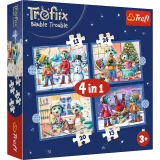 Puzzle 4w1 12/15/20/24 elementów pada śnieg u Treflików +5 Trefl