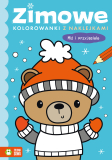 Zimowe kolorowanki z naklejkami Miś i przyjaciele A4/16str Zielona Sowa