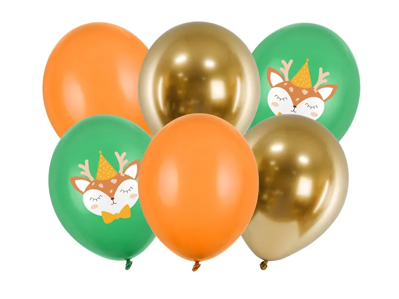 Balon foliowy jelonek 30cm 6szt Partydeco