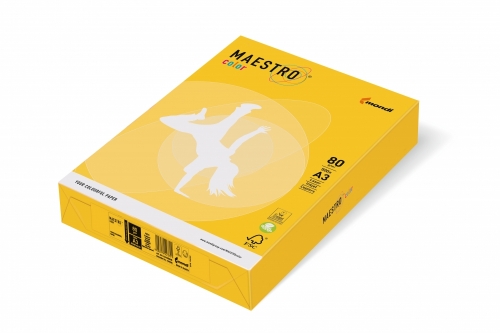 Papier ksero kolor żółty intensywny A4 160g 250ark. Maestro