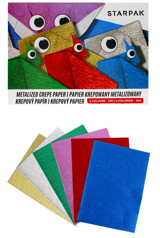 Bibuła krępowana metalizowana B5 6 kolorów Starpak