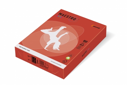 Papier ksero kolor czerwony koralowy A4 160g 250ark. Maestro